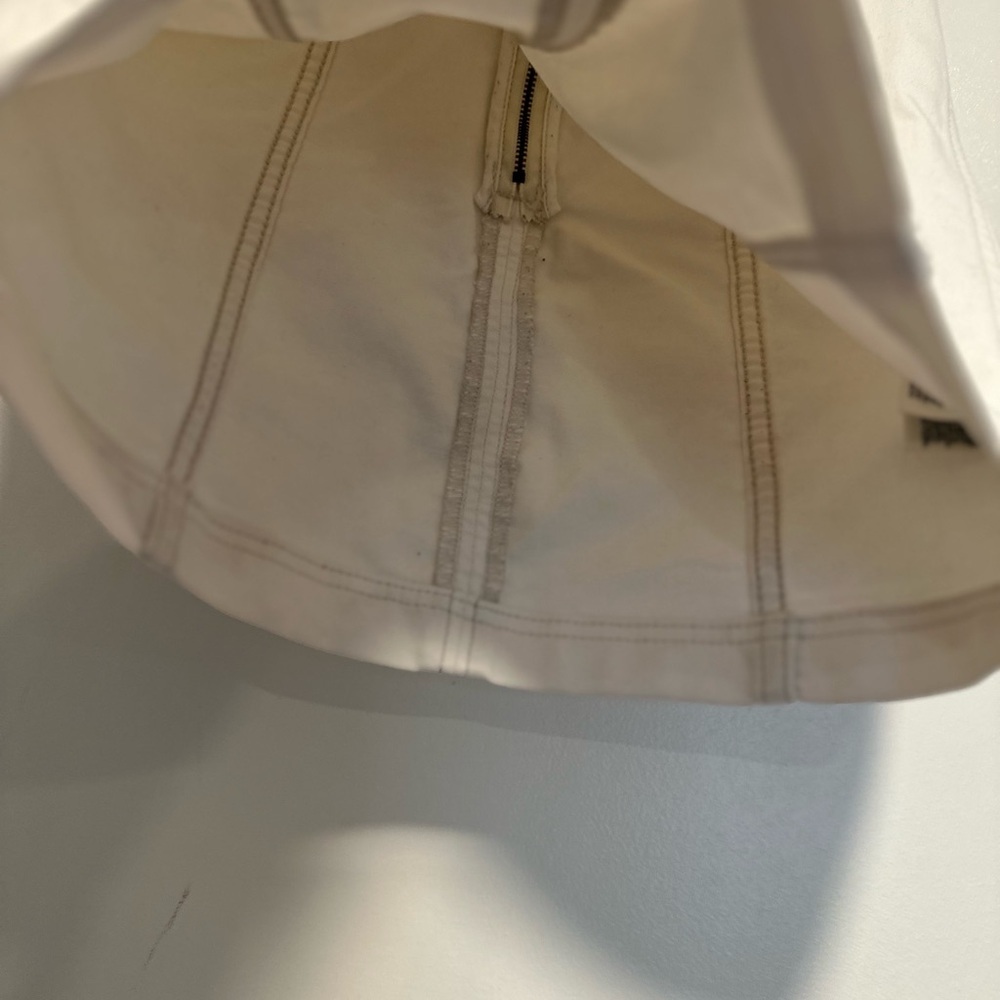 Free People Modern Femme Stark White Sz:0 paneled Rear Zip mini Pencil skirt - Picture 7 of 10